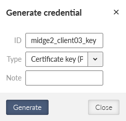 MIDGE3_Server – generating MIDGE2_Client03 private key