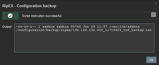 RipEX Configuration backup script output
