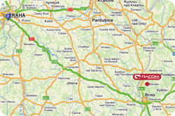 Map of Racom Blansko
