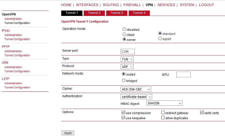 OpenVPN Server Configuration