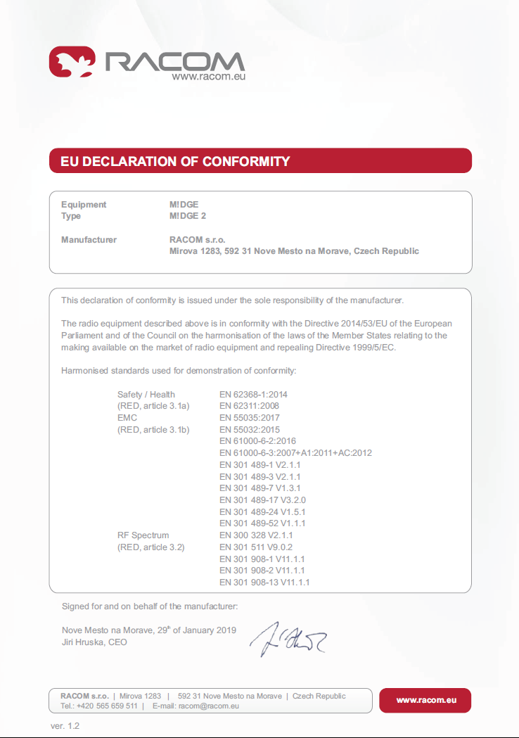 EU Declaration of Conformity