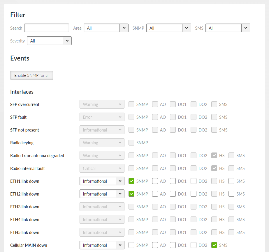 SETTINGS > Device > Events