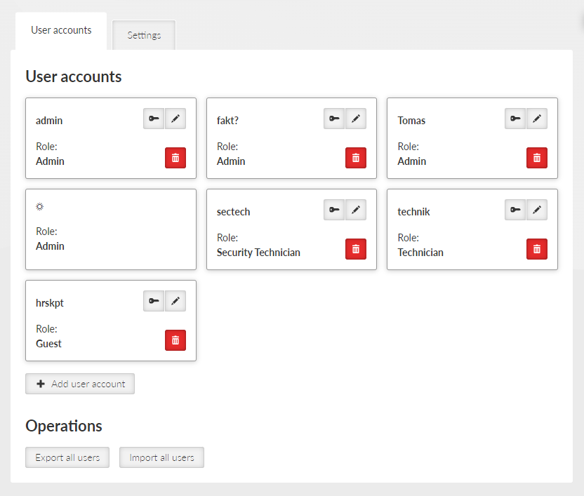 SETTINGS > Security > Local authentication