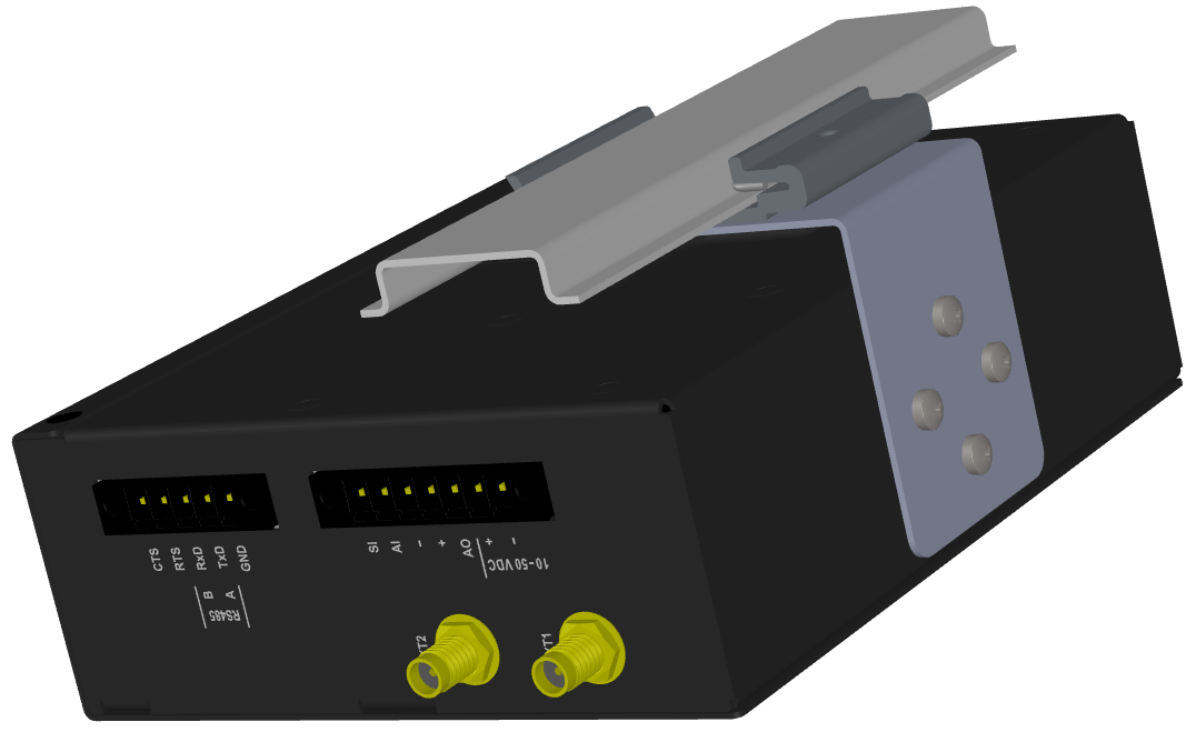 Edged mounting to DIN rail