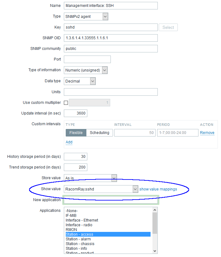 Linking a value map to an item