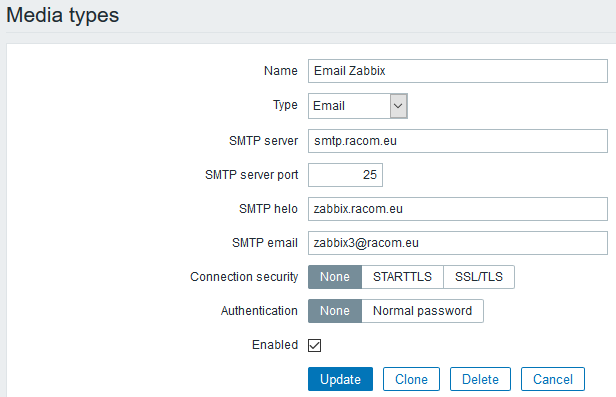 E-mail configuration