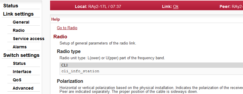 Configuration menu help