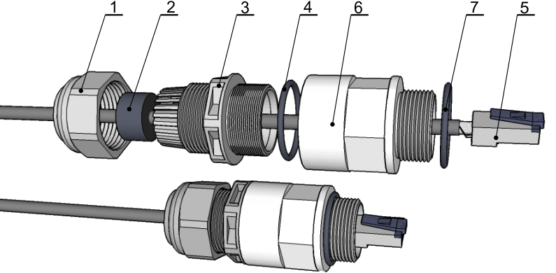 Old-style bushing including 35 mm metallic lengthening