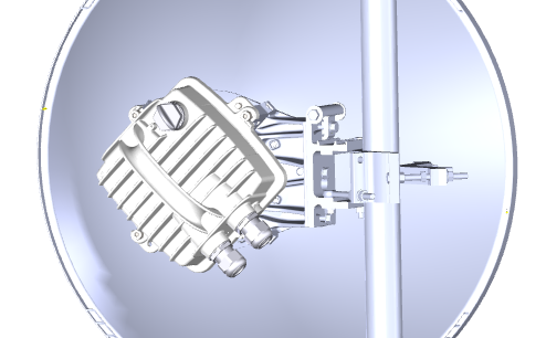 RAy3 unit with antenna (left-side mounting and horizontal polarization)