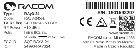 Product label example