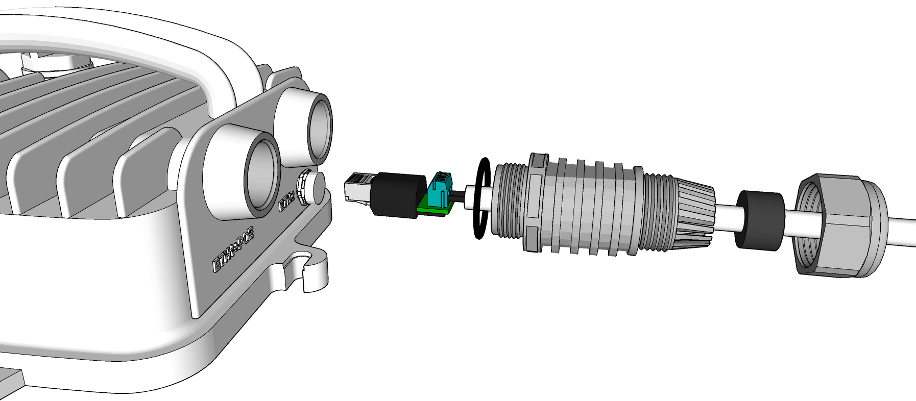 Power via DC-RJ45 adapter