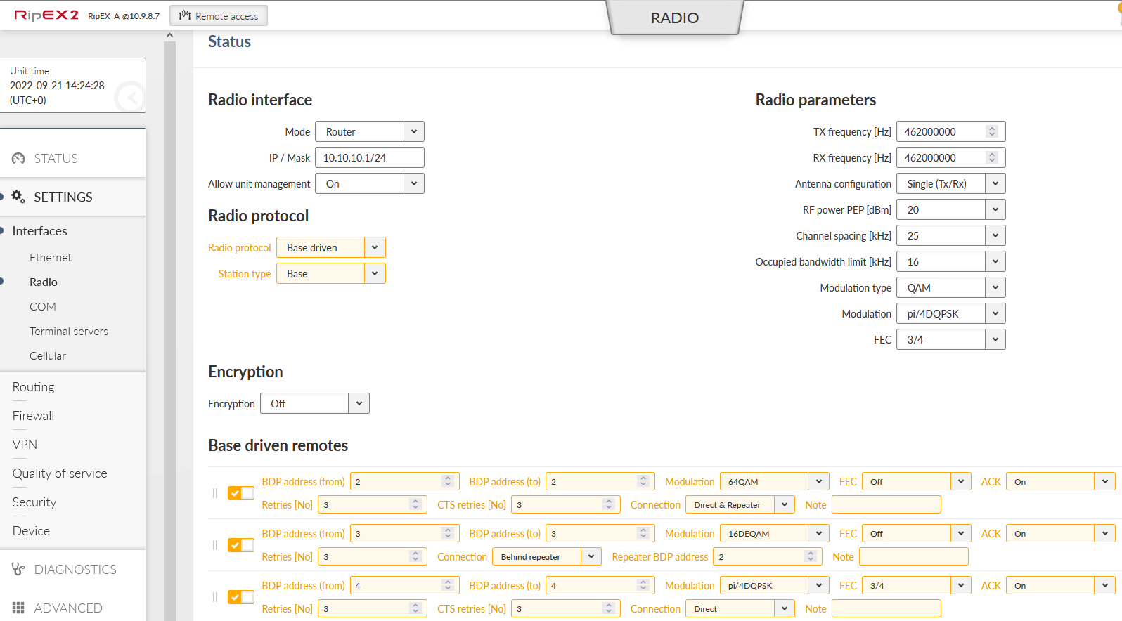 RipEX_A Base configuration