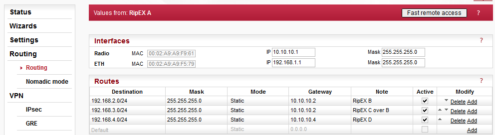 RipEX A Routing