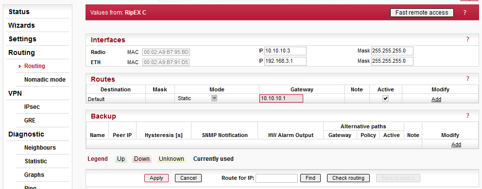 Remote RipEX Routing