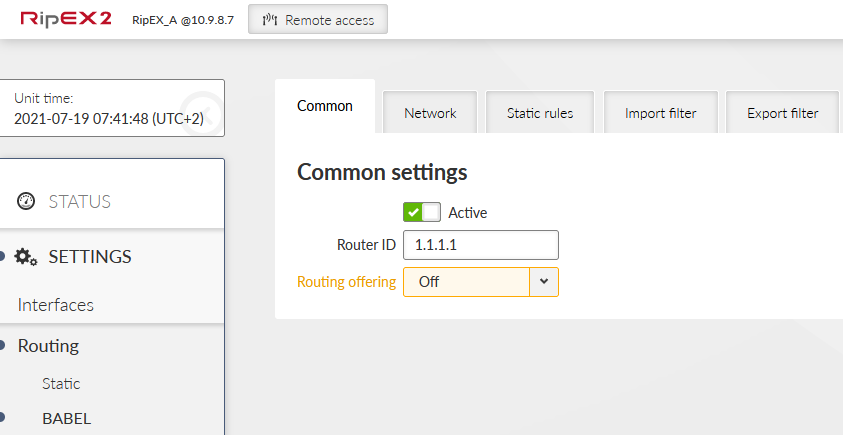 Routing offering