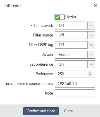 RipEX_A – Import filter, 2nd rule