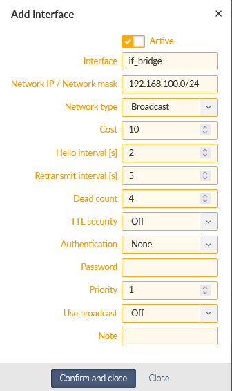 RipEX_A – New OSPF interface