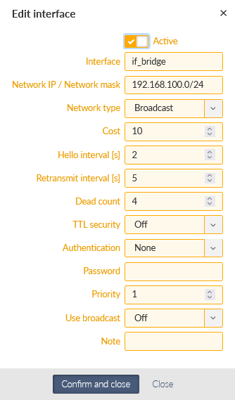 RipEX_D – OSPF interface details