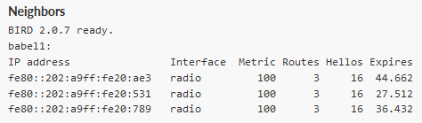 Babel diagnostics – Neighbors