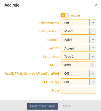 RipEX_C – OSPF external filter rule