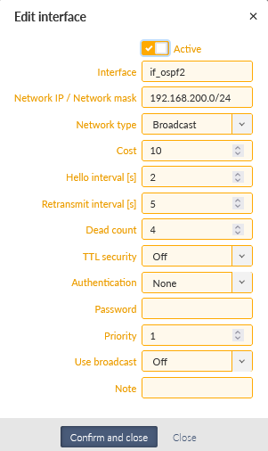 RipEX_D – OSPF interface (if_ospf2)