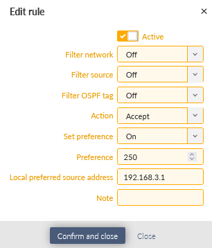 RipEX_C – 2nd OSPF Import filter rule