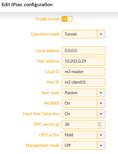 M3_Master IPsec configuration details