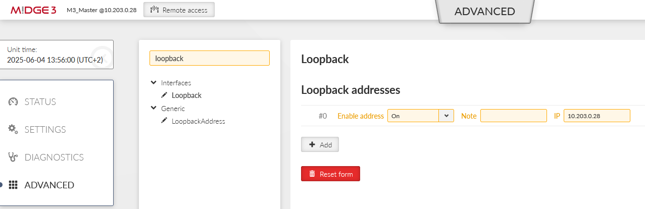 Optional M3_Master loopback IP