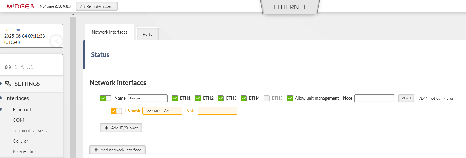 M3_Master Ethernet configuration