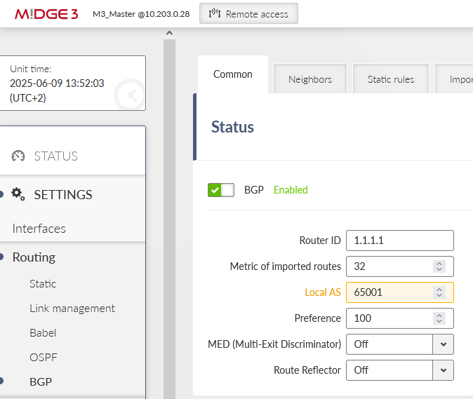 M3_Master BGP common settings