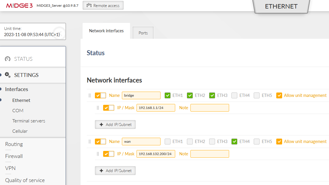 MIDGE3_Server WAN Network interface