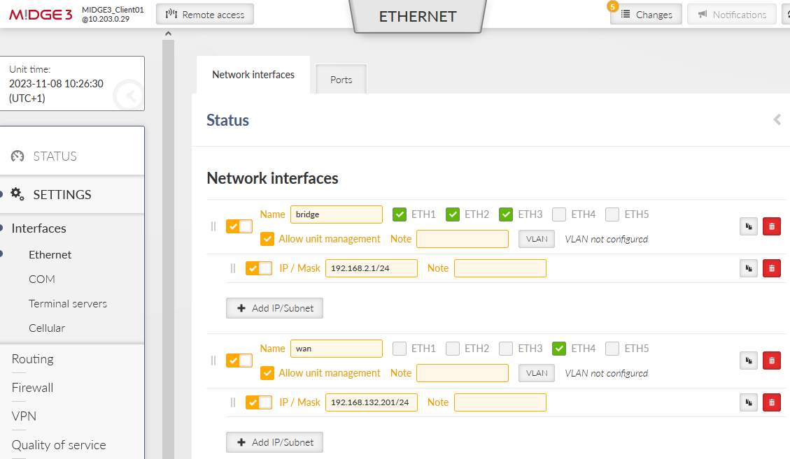 MIDGE3_Client01 WAN Network interface