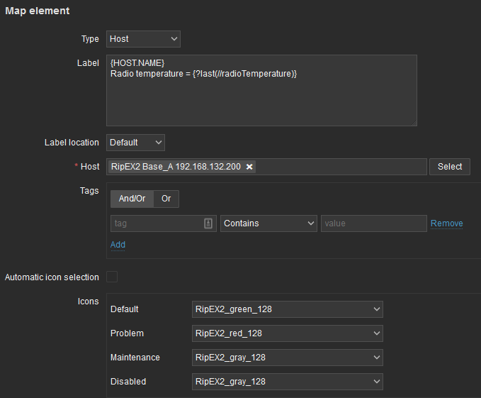 Host details in maps