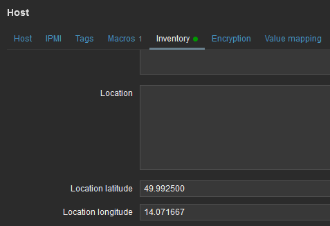 Host GPS coordinates