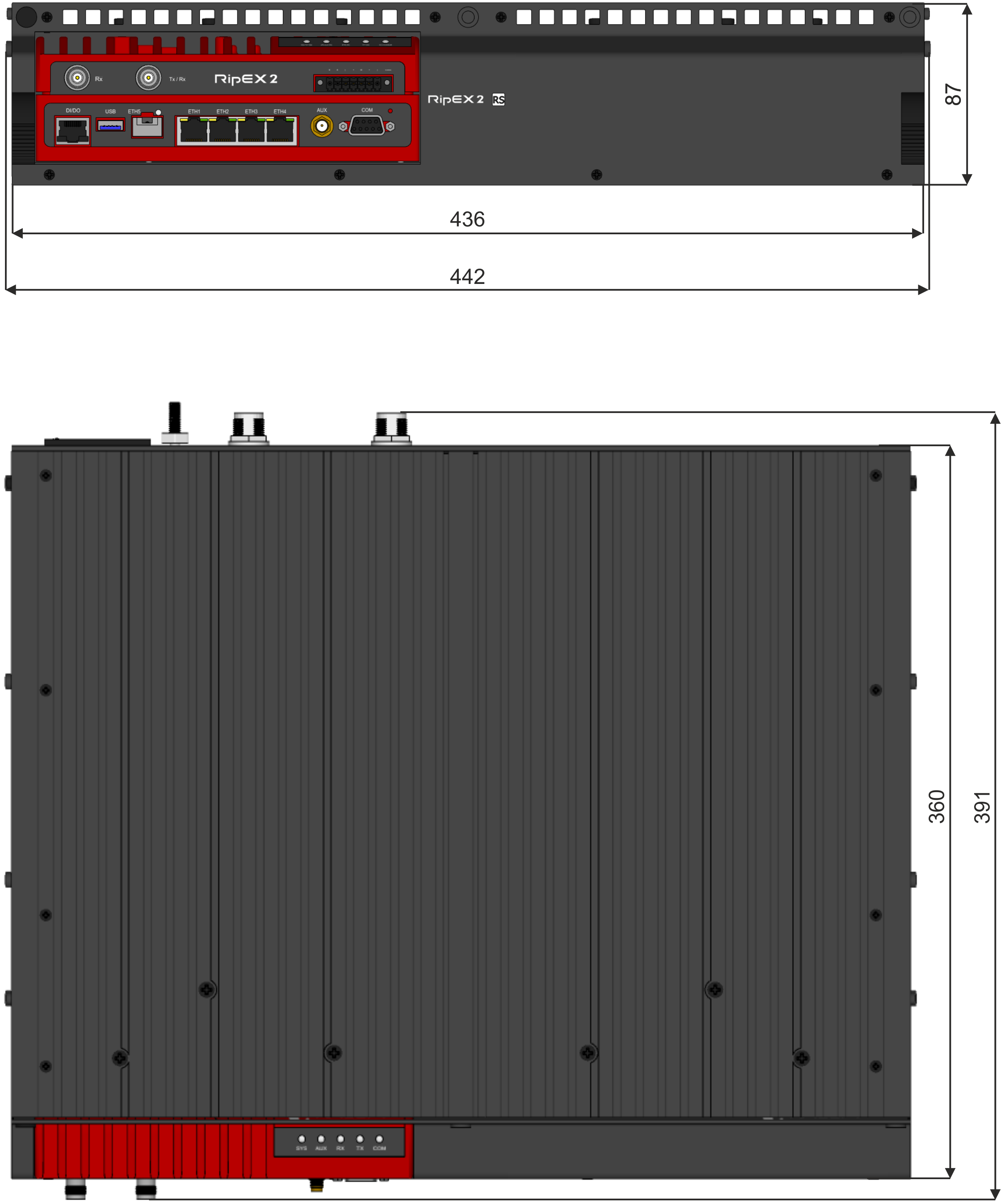 RipEX2-RS dimensions