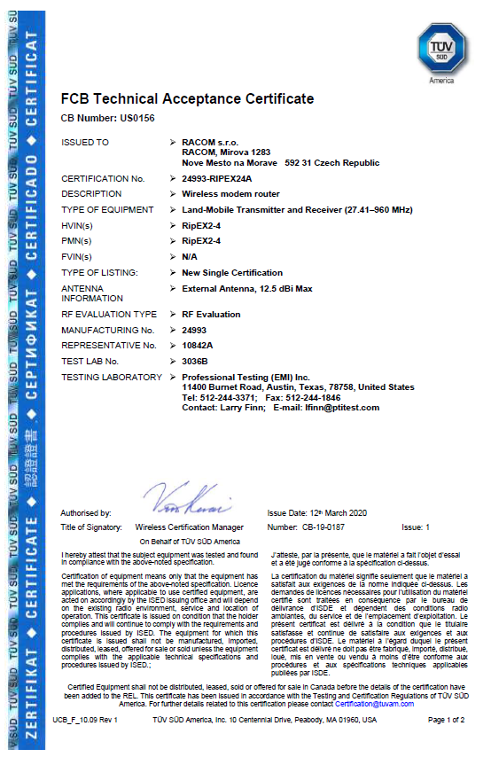 FCB certificate for RipEX2-4A 1/2