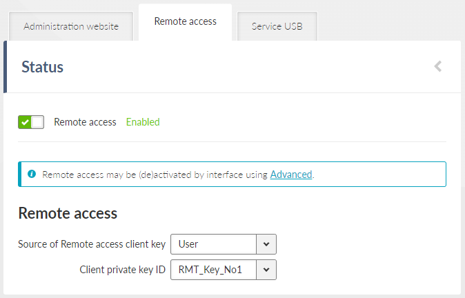 SETTINGS > Security > Management access