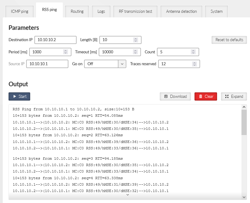 DIAGNOSTICS > Tools > RSS ping