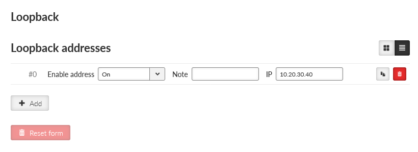ADVANCED > Interfaces > Loopback