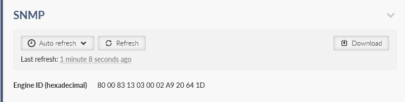 DIAGNOSTICS > Information > Services > SNMP