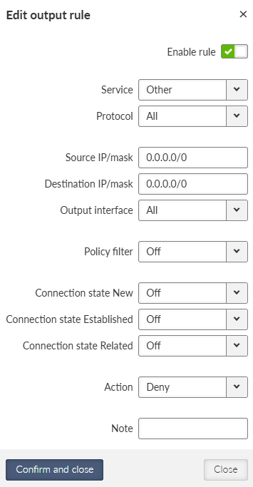 SETTINGS > Firewall > L3 output