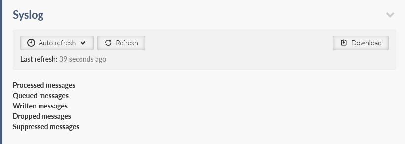 DIAGNOSTICS > Information > Services > Syslog