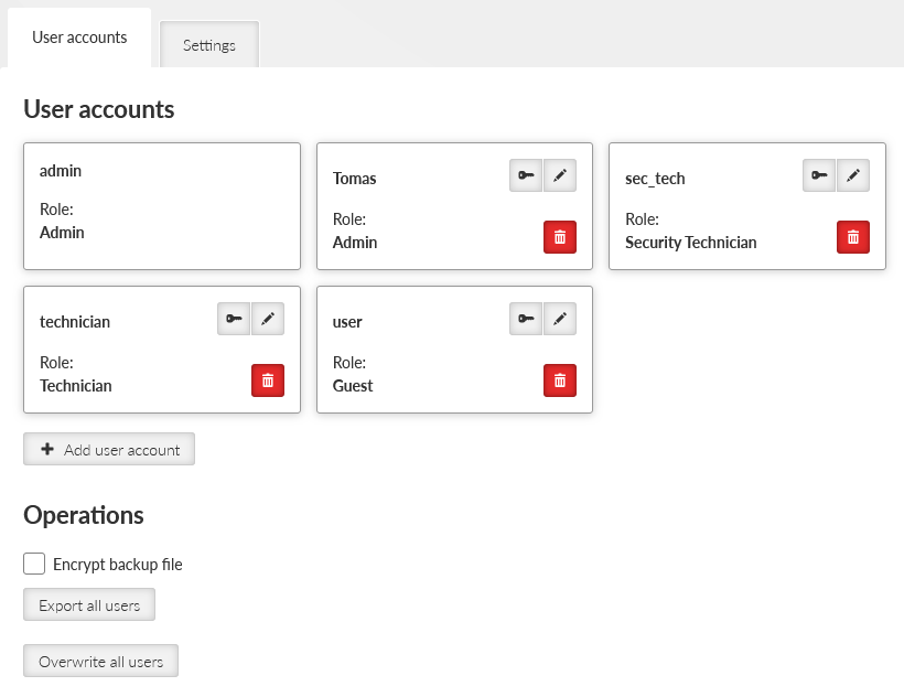 SETTINGS > Security > Local authentication
