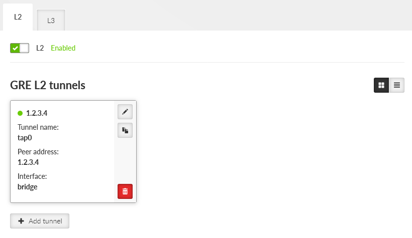 SETTINGS > VPN > GRE