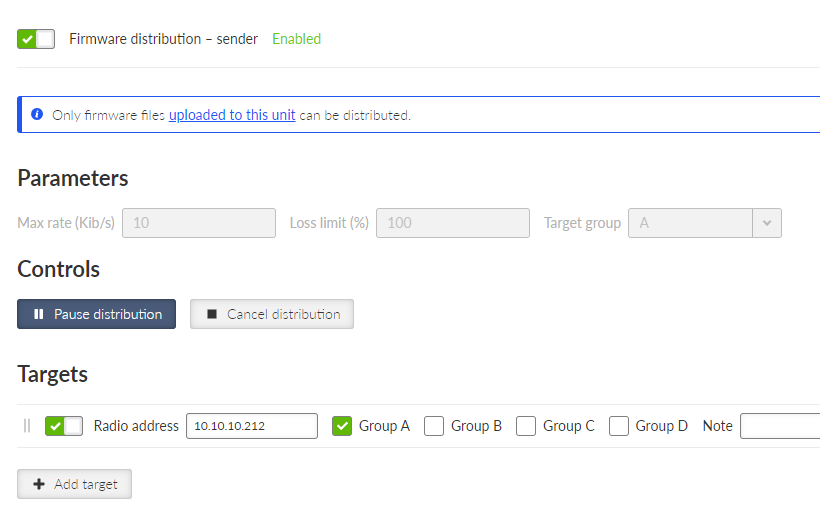 SETTINGS > Services > Firmware distribution