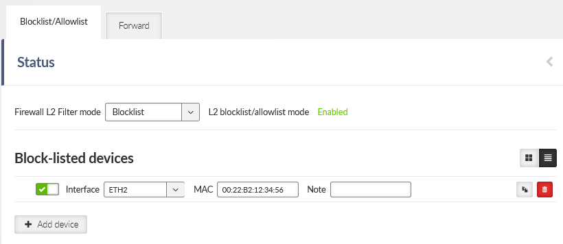 SETTINGS > Firewall > L2