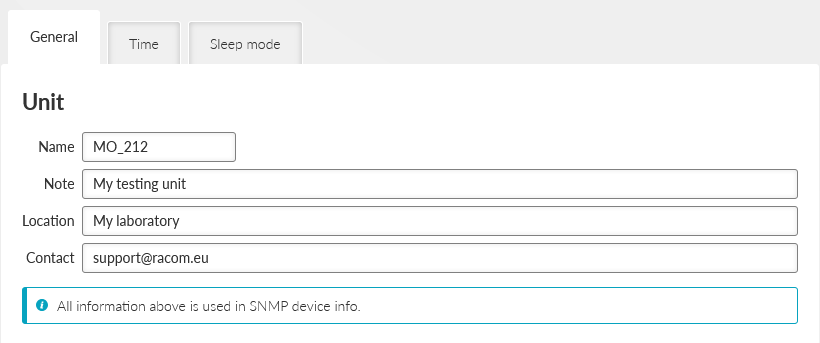 SETTINGS > Device > Unit
