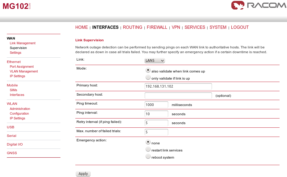 LAN5 Supervision