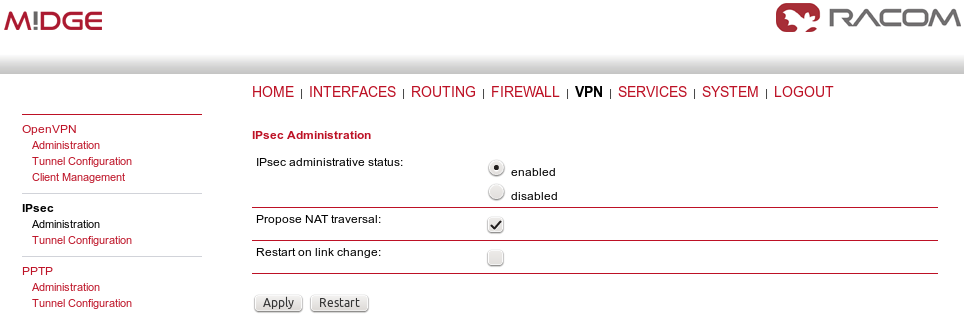 Enabling IPsec – M!DGE