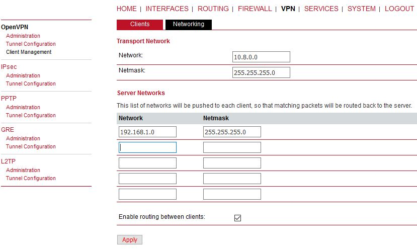 OpenVPN Routes (Server's subnet)